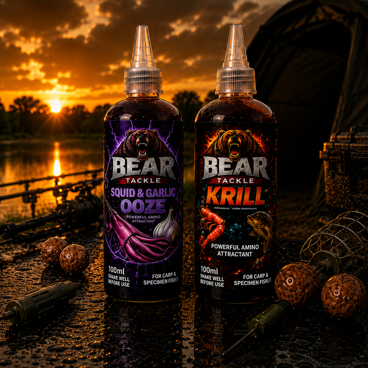 Bear Tackle Ooze carp bait liquids and attractants
