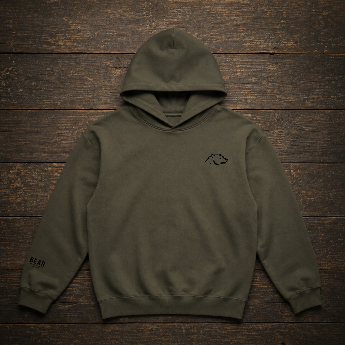 Bear Tackle Heritage Crossed Rods carp fishing hoodie – product view 2