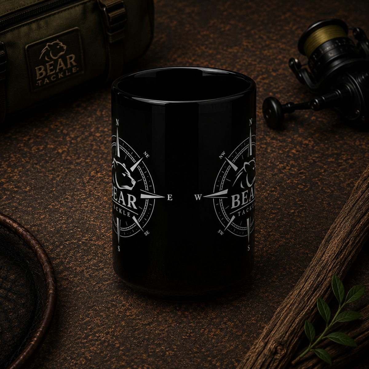 Bear Tackle black 15oz carp fishing mug – product view 2