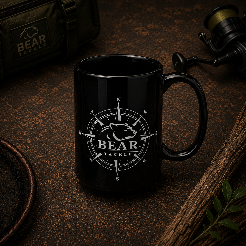 Bear Tackle black 15oz carp fishing mug – product view 3