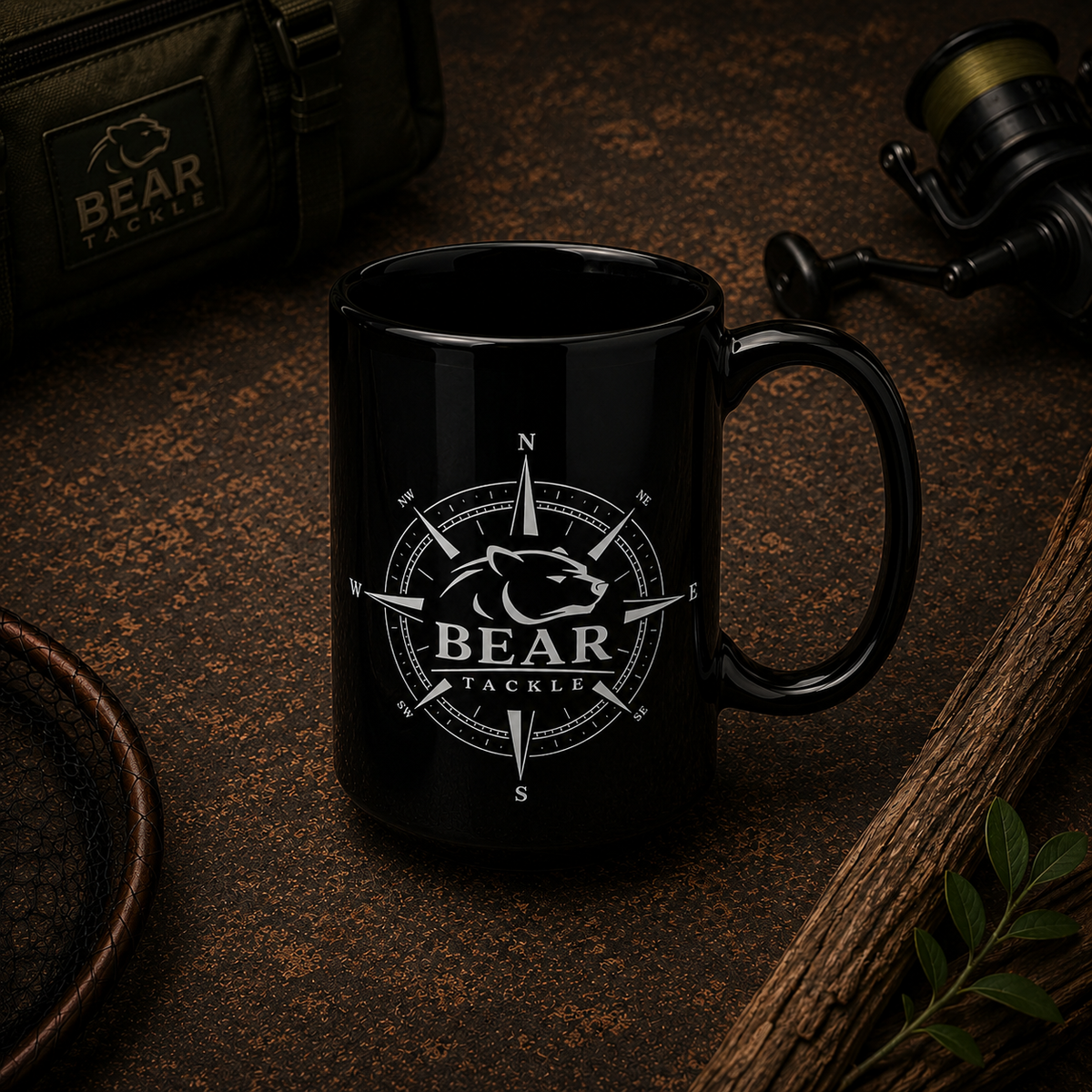 Bear Tackle black 15oz carp fishing mug – product view 3