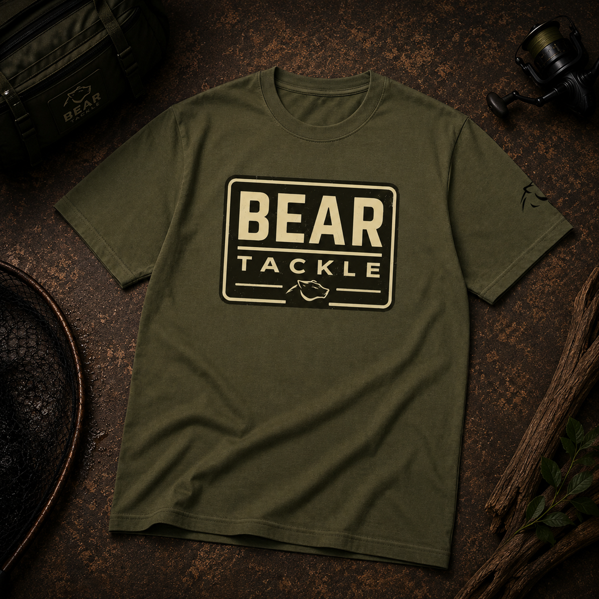 Bear Tackle Venture army green carp fishing T-shirt