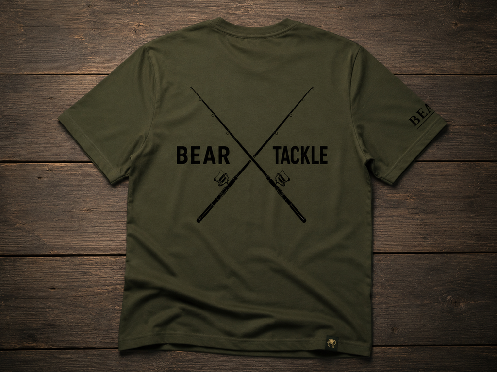 Bear Tackle Heritage Crossed Rods carp fishing T-shirt – product view 3
