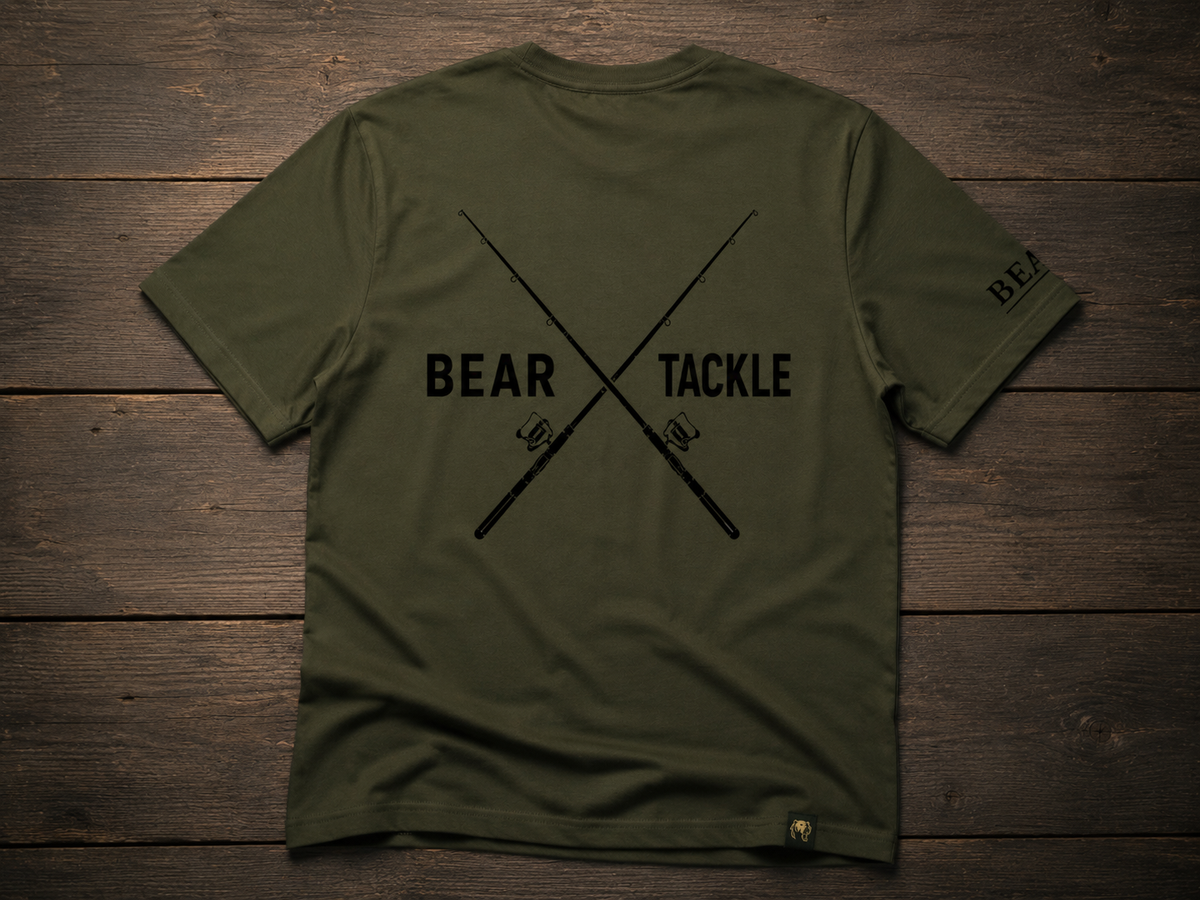 Bear Tackle Heritage Crossed Rods carp fishing T-shirt – product view 3
