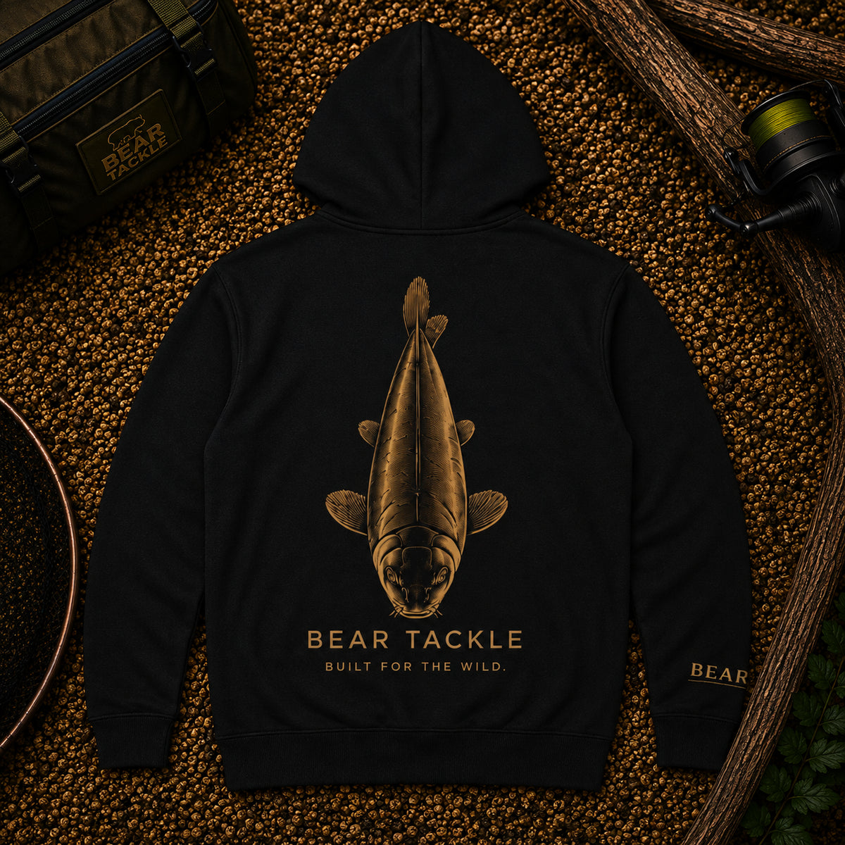 Bear Tackle Leather Carp fishing hoodie – product view 1